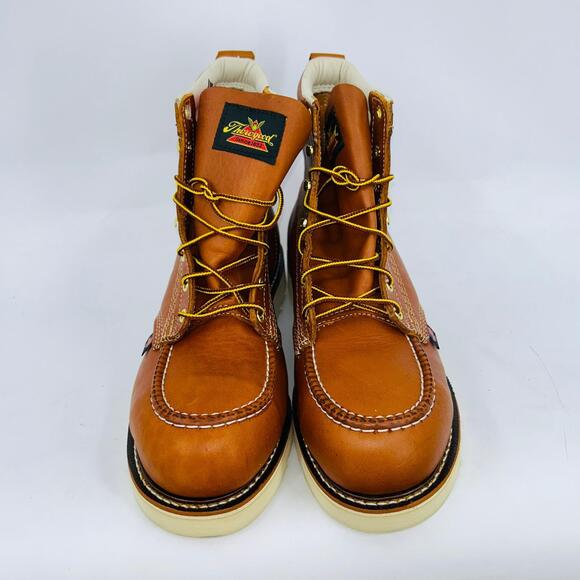 THOROGOOD MENS SLIP-RESISTANT TOBACCO MOC TOE LACE UP WORK BOOTS SIZE 11.5D